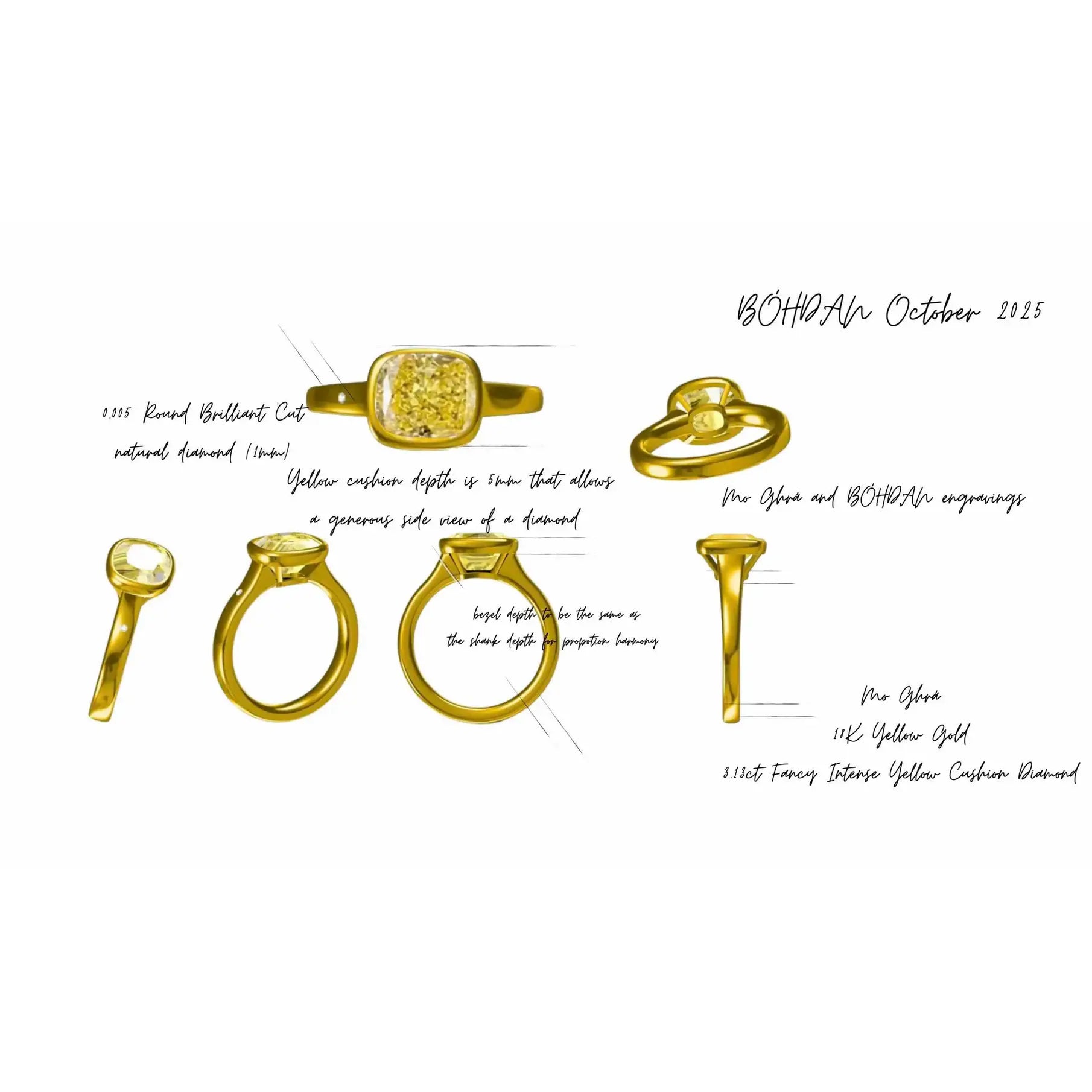 Mo Ghrá ring | Cushion