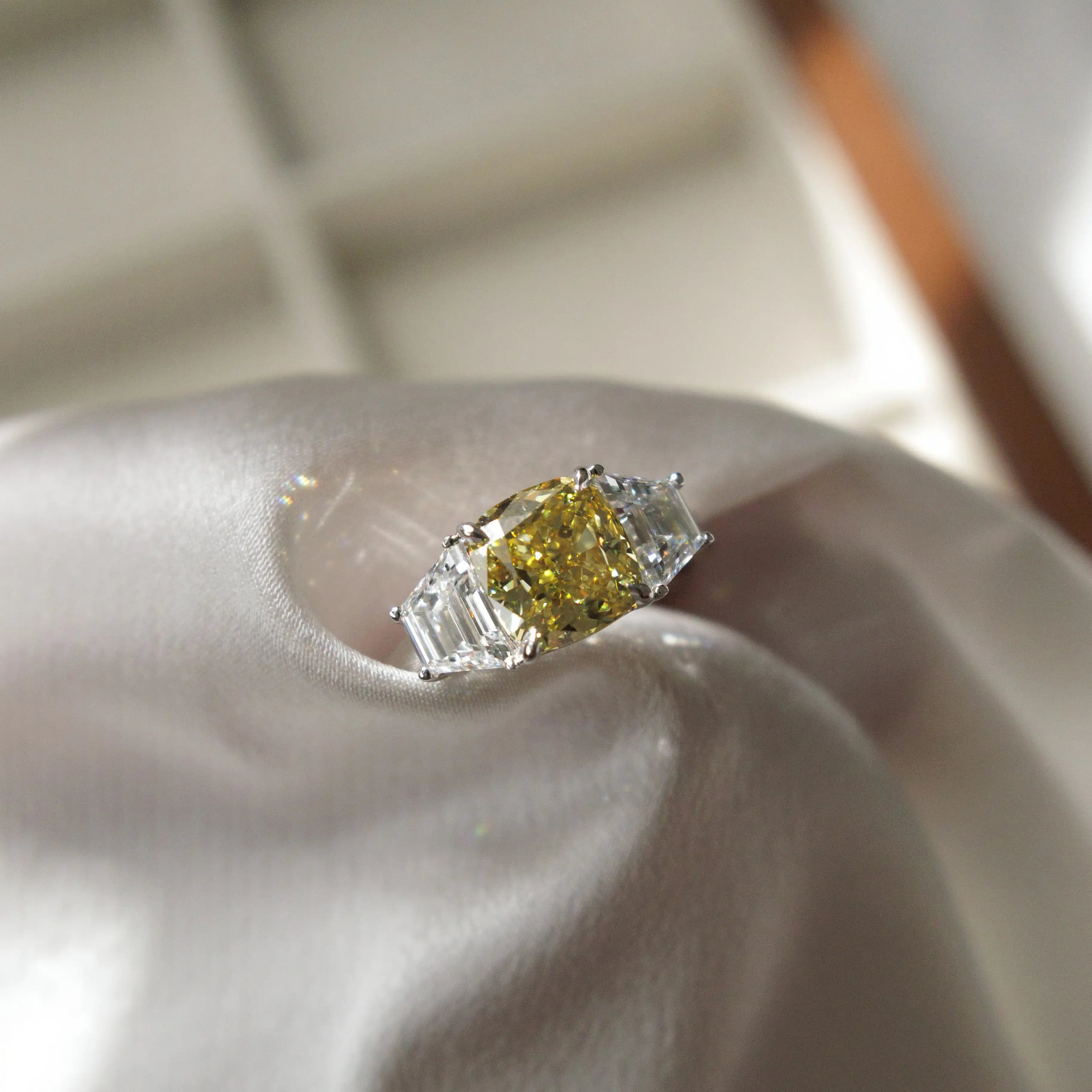 Dana Diamond Engagement Ring | Cushion | Trapezoid