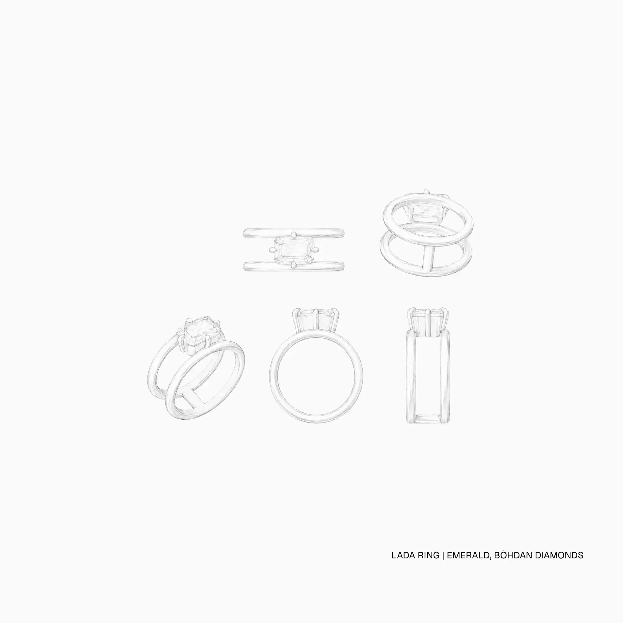Lada Diamond Engagement Ring | Emerald