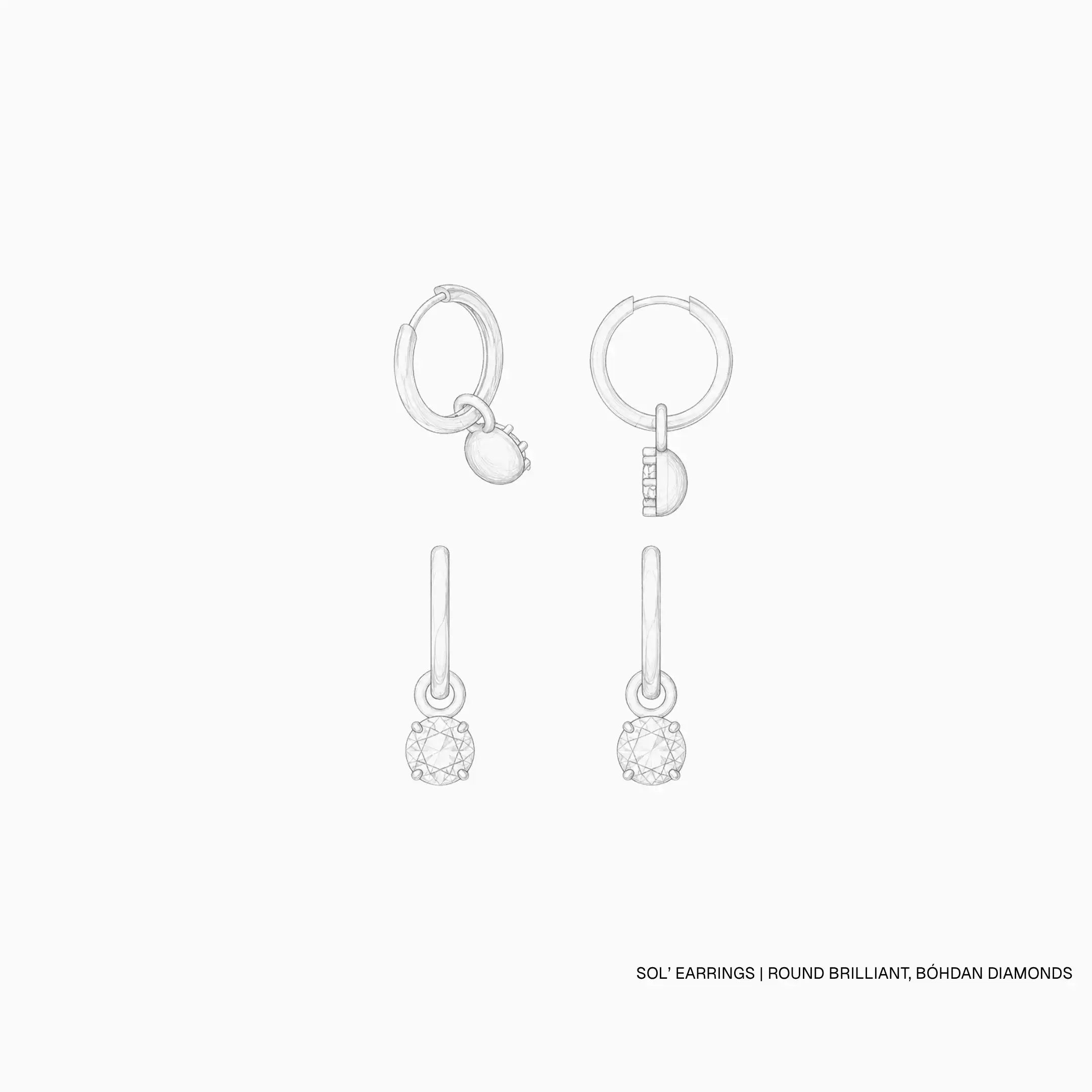 Sol' studs | Round Brilliant