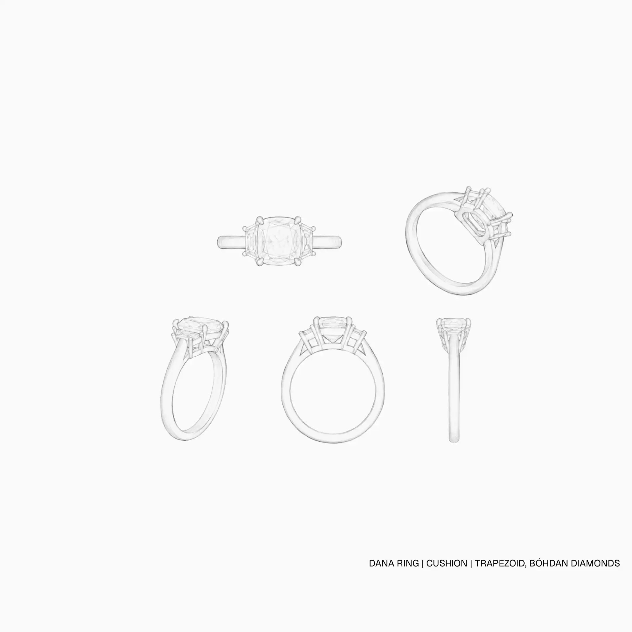 Dana ring | Cushion, Trapezoid